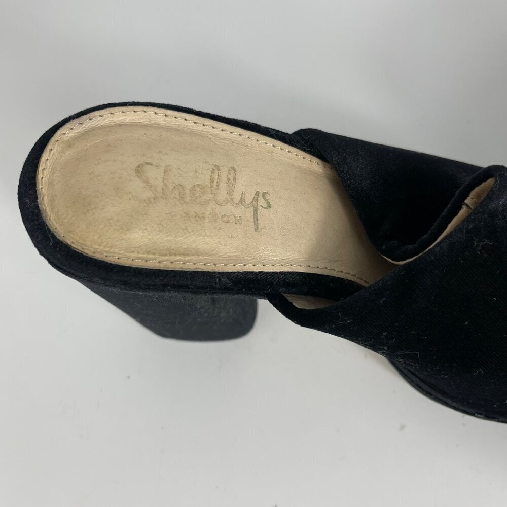 Shellys London “Dalia” Black Velvet Chunky Heel Sandals – Women’s Size 38 - Picture 9 of 9